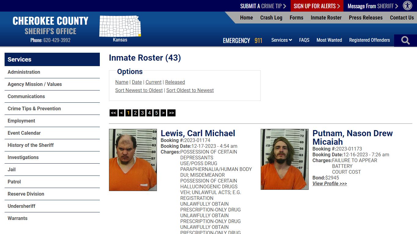 Inmate Roster (42) - Cherokee County Sheriff's Office